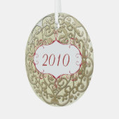 新しくスクロールする結婚初めてのクリスマス ガラスオーナメント (正面左)