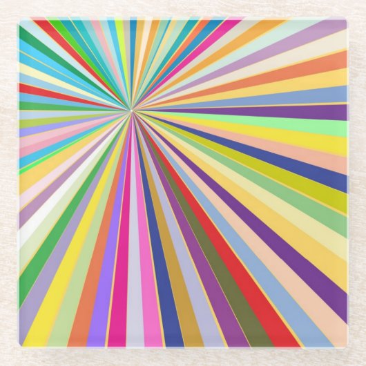 新しくストライプのな背景 ガラスコースター (正面)