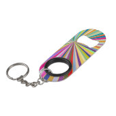 新しくストライプのな背景 キーホルダー栓抜き (正面アングル)