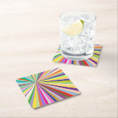 新しくストライプのな背景 スクエアペーパーコースター (インサイチュ)