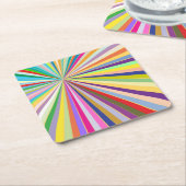 新しくストライプのな背景 スクエアペーパーコースター (アングル)