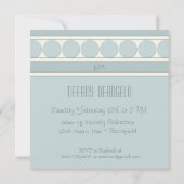 新しくモダンな青色児のシャワー 招待状 (裏面)