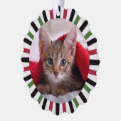 新しく家族に加わった子猫のクリスマス オーナメントカード (左)