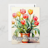 新しく摘んだチューリップの花 ポストカード (正面/裏面)