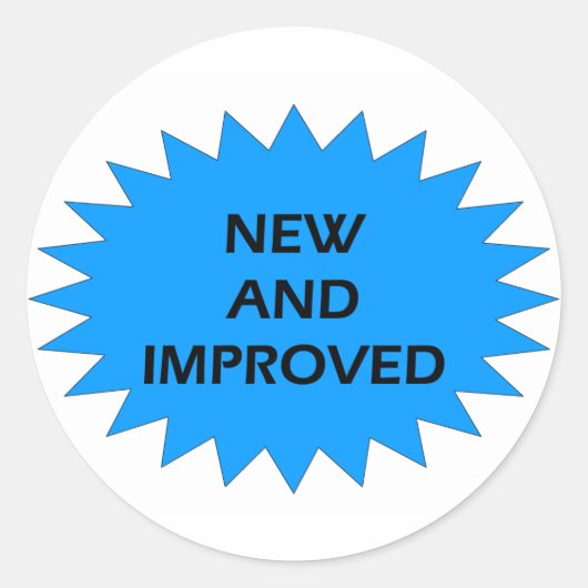 新しく改良された青い星 ラウンドシール (正面)