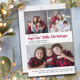 新しく生まれた赤ちゃんの3枚の写真のクリスマスカード シーズンカード