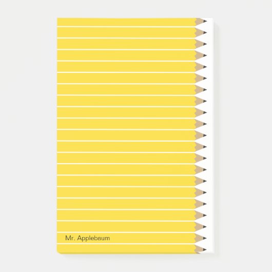 新しく研いだ鉛筆Name 4 x 6 ポストイット (正面)