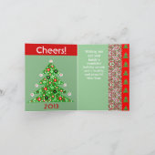 新しく赤い金ゴールド及び緑のカスタムなクリスマスカード シーズンカード (内部)