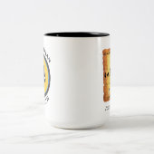 新しく頭が切れるなギアの穴居人は数学のマグをします ツートーンマグカップ (中央)