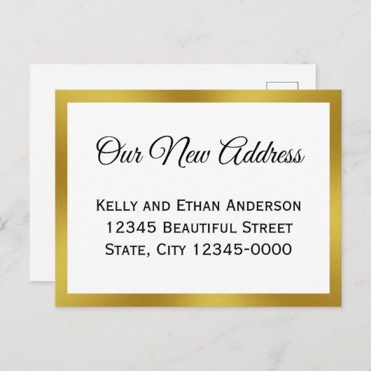 新しエレガントい住所引っ越し案内 ポストカード (正面/裏面)