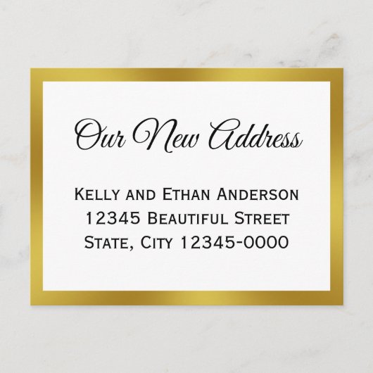 新しエレガントい住所引っ越し案内 ポストカード (正面)