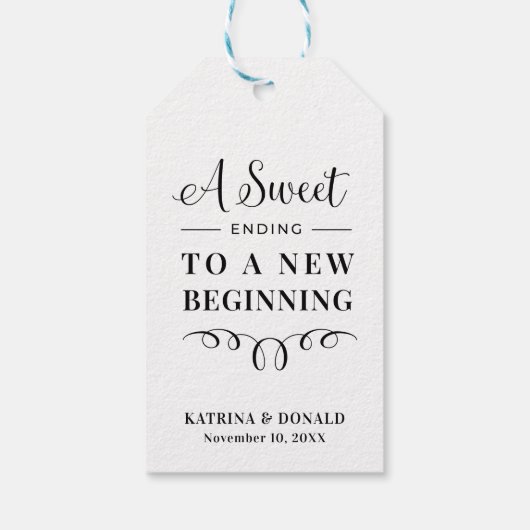 新しエレガントい始めのFに甘い結婚結末 ギフトタグ (裏面)