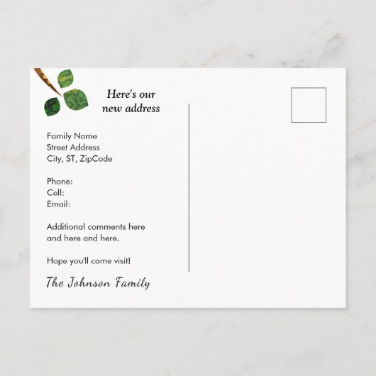 新しカラフルいア芸術的ドレスの管理 案内ポストカード (裏面)