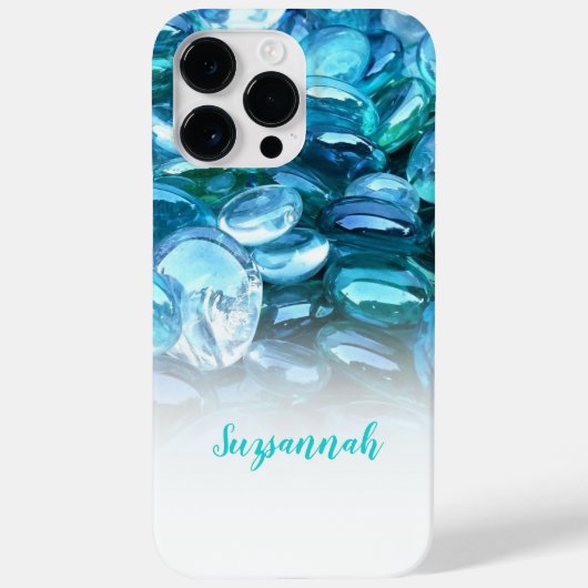 新しパーソナライズされたい青い宝石の名前を追加グラデーション Case-Mate iPhoneケース (裏面)