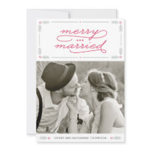 新しメリーい結婚したホリデー・フォト・カード