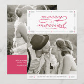 新しメリーい結婚したホリデー・フォト・カード シーズンカード (正面/裏面)