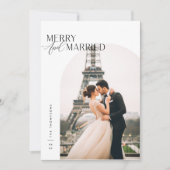 新しメリーい結婚した写真クリスマスカード 招待状 (正面)