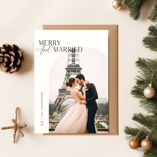 新しメリーい結婚した写真クリスマスカード 招待状