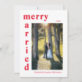 新しメリーい結婚した写真クリスマス シーズンカード (正面)