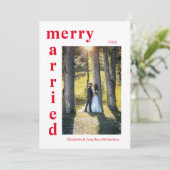 新しメリーい結婚した写真クリスマス シーズンカード (スタンド正面)