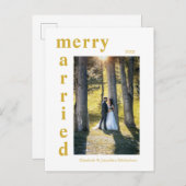新しメリーい結婚した写真クリスマス シーズンポストカード (正面/裏面)