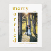 新しメリーい結婚した写真クリスマス シーズンポストカード (正面)
