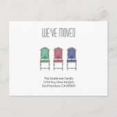 新しモダンいアドレス引っ越しました椅子の移動 案内ポストカード (正面)