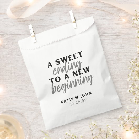 新しモダンい始まりの甘い結末結婚 フェイバーバッグ (クリップ留めされた状態)