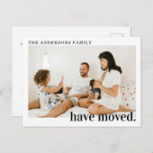 新しモダンエレガントいアドレスの写真の移動アナウンス 案内ポストカード (正面/裏面)