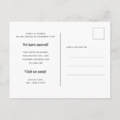 新しモダンエレガントいアドレスの写真の移動アナウンス 案内ポストカード (裏面)