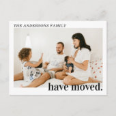 新しモダンエレガントいアドレスの写真の移動アナウンス 案内ポストカード (正面)