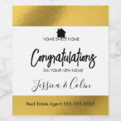 新し実在い家の不動産仲介業者おめでとうございます ワインラベル (シングルラベル)