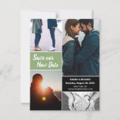 新し救い日の写真を結婚緑に マグネット招待状 (正面)