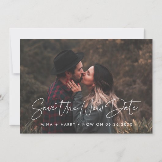 新し救い日の更新結婚写真を最小限に 案内状 (正面)