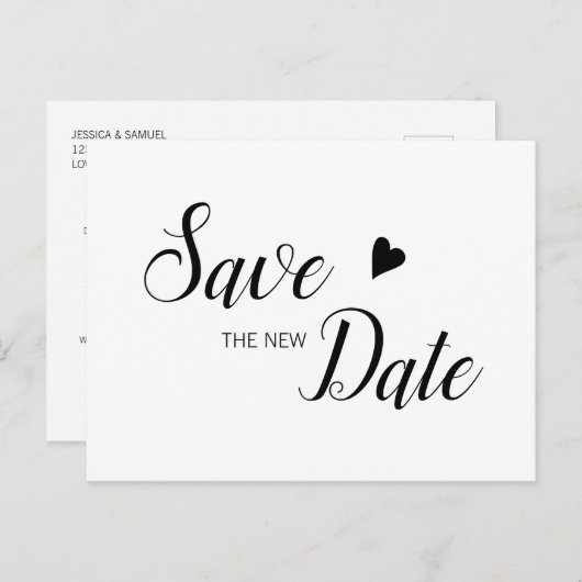 新し救い日付のソーシャル·ディスナンシング日付を保存 案内ポストカード (正面/裏面)