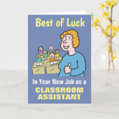 新し最高のい仕事を希望する教室助手 カード (黄色い花)