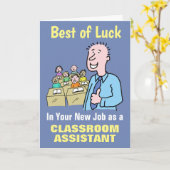 新し最高のい仕事を希望する教室助手 カード (黄色い花)