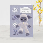 新し生まれい男の赤ちゃん カード (黄色い花)