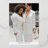 新し祝いミセス・アンド・ミセスの写真と共に 箔招待状 (裏面)