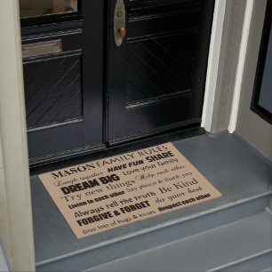 新し素朴いホームファミリの規パーソナライズされた則 ドアマット