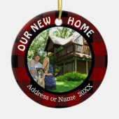 新し素朴いホーム(または他の文字)をplaid 2写真 セラミックオーナメント (正面)