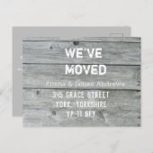 新し素朴い住所のホワイト·アナウンスを変更 案内ポストカード (正面/裏面)