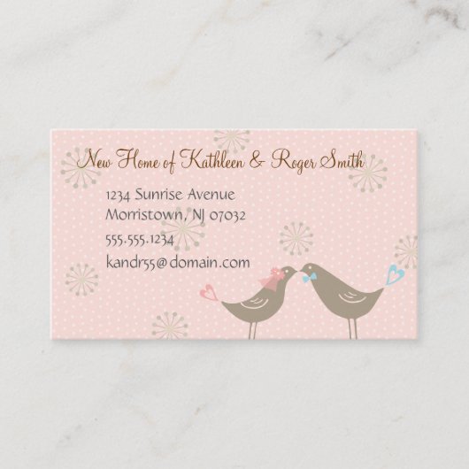 新し結婚いホームアドレスの名刺の挿入P エンクロージャーカード (正面)