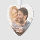 新し結婚い初めてのクリスマスの写真 オーナメント (正面)