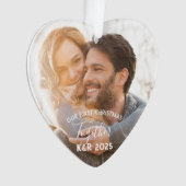 新し結婚い初めてのクリスマスの写真 オーナメント (正面)