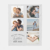 新し結婚い初めてのクリスマスの写真 フリースブランケット (正面)