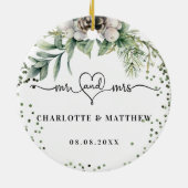 新し結婚くミセス・クリスマスと呼ぶ セラミックオーナメント (裏面)