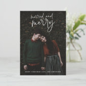 新し結婚したいメリー写真のクリスマス シーズンカード (スタンド正面)