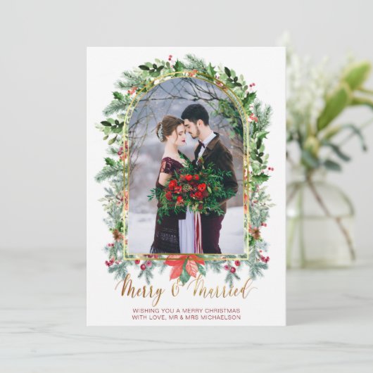 新し結婚したいメリー写真クリスマスカード 招待状 (スタンド正面)