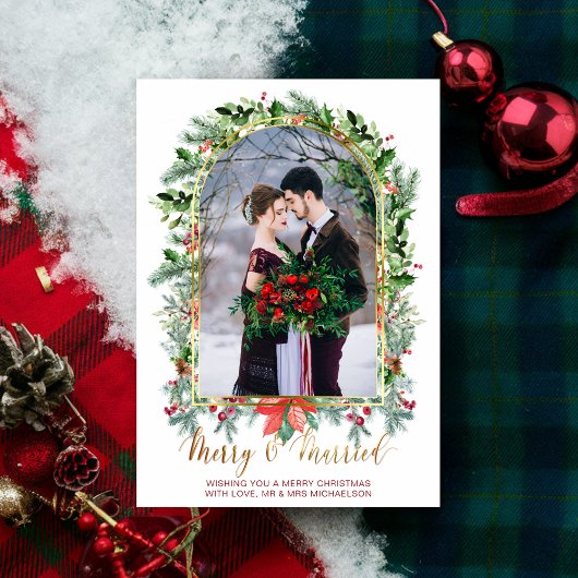 新し結婚したいメリー写真クリスマスカード 招待状